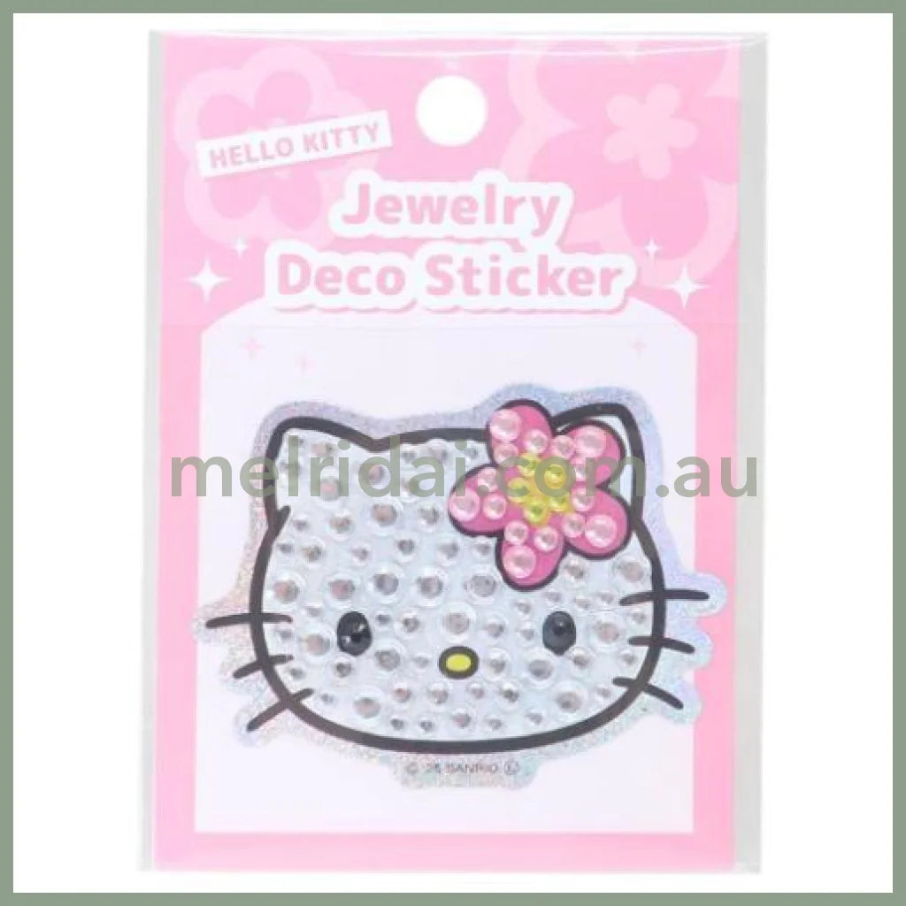 SANRIO | Hello Kitty Jewelry Deco Sticker 65×73×5mm (Gogo Gal Collection Glitter Face Y2K)