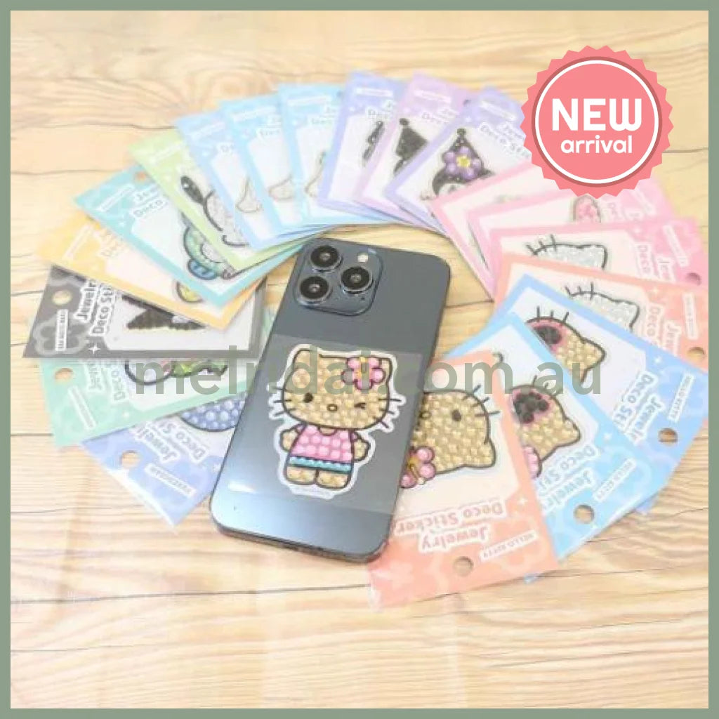 SANRIO | Hello Kitty Jewelry Deco Sticker 65×73×5mm (Gogo Gal Collection Glitter Face Y2K)