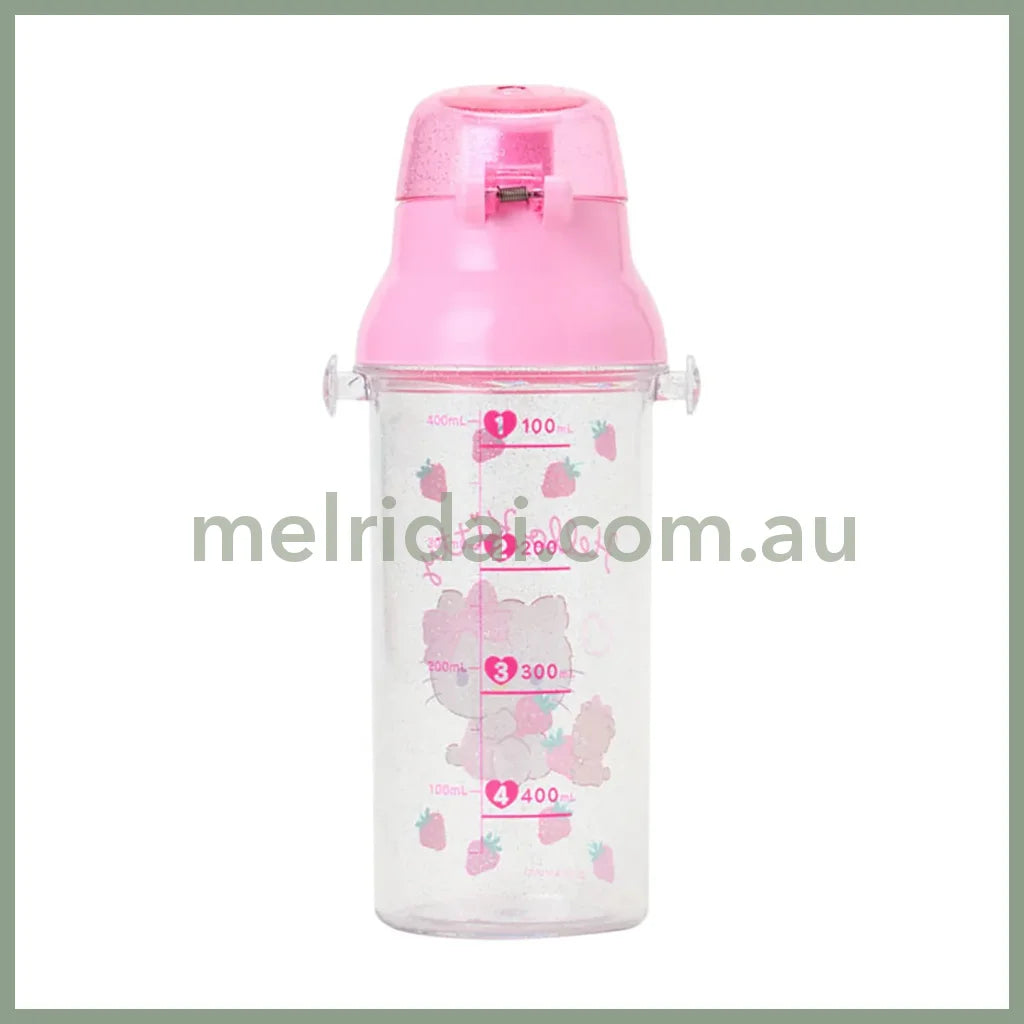 SANRIO | Hello Kitty Kids Clear Plastic Bottle One-Touch 480ml (Dishwasher Safe Includes Name Sticker)