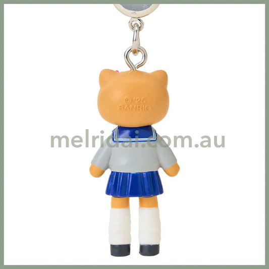 SANRIO | Hello Kitty Kogal Gogo Gal Style Uniform Tan Strap Phone Charm 26×12×40mm (Sanrio Closet Collection)