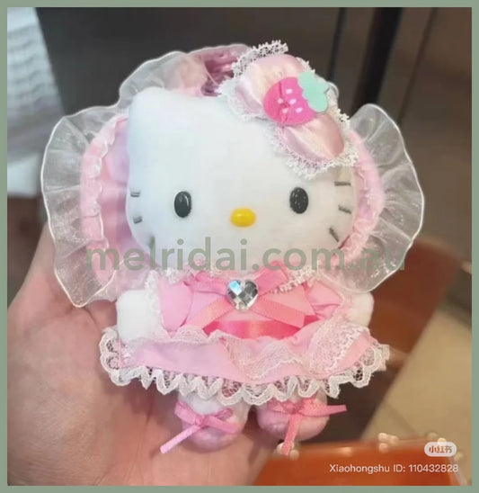 SANRIO | Hello Kitty Lolita Pink Plush Mascot Keychain Bag Charm H120×W85×D65mm Vol.2 (Lovely Frill Ver.)