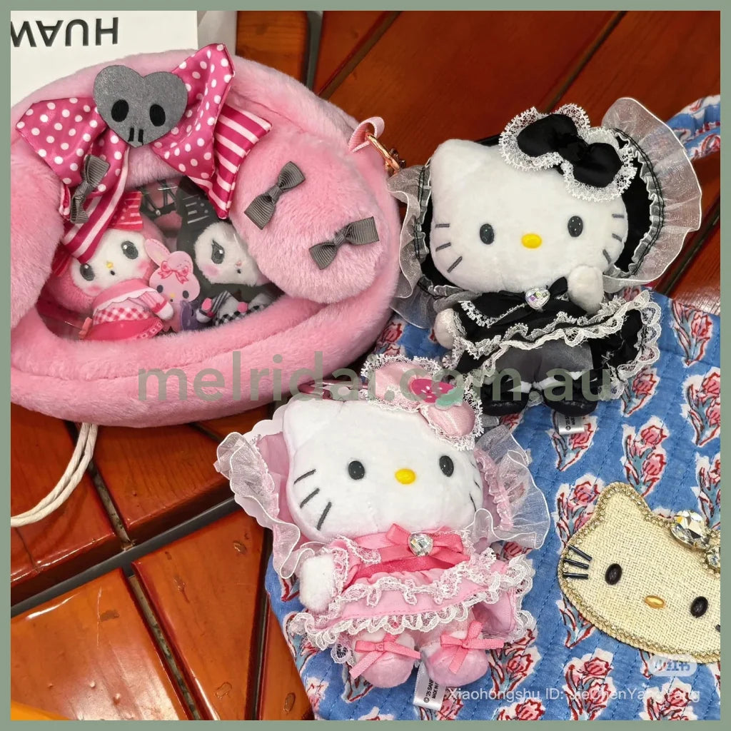 SANRIO | Hello Kitty Lolita Pink Plush Mascot Keychain Bag Charm H120×W85×D65mm Vol.2 (Lovely Frill Ver.)