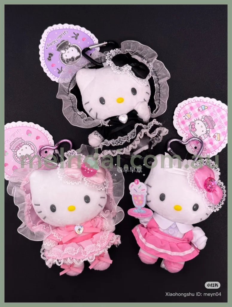 SANRIO | Hello Kitty Lolita Red Plush Mascot Keychain Bag Charm H120×W85×D65mm Vol.2 (Lovely Frill Ver.)