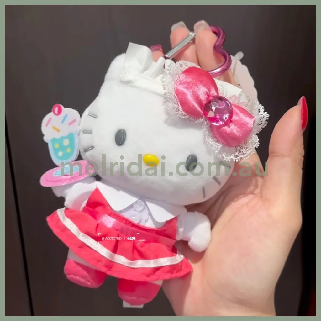 SANRIO | Hello Kitty Lolita Red Plush Mascot Keychain Bag Charm H120×W85×D65mm Vol.2 (Lovely Frill Ver.)