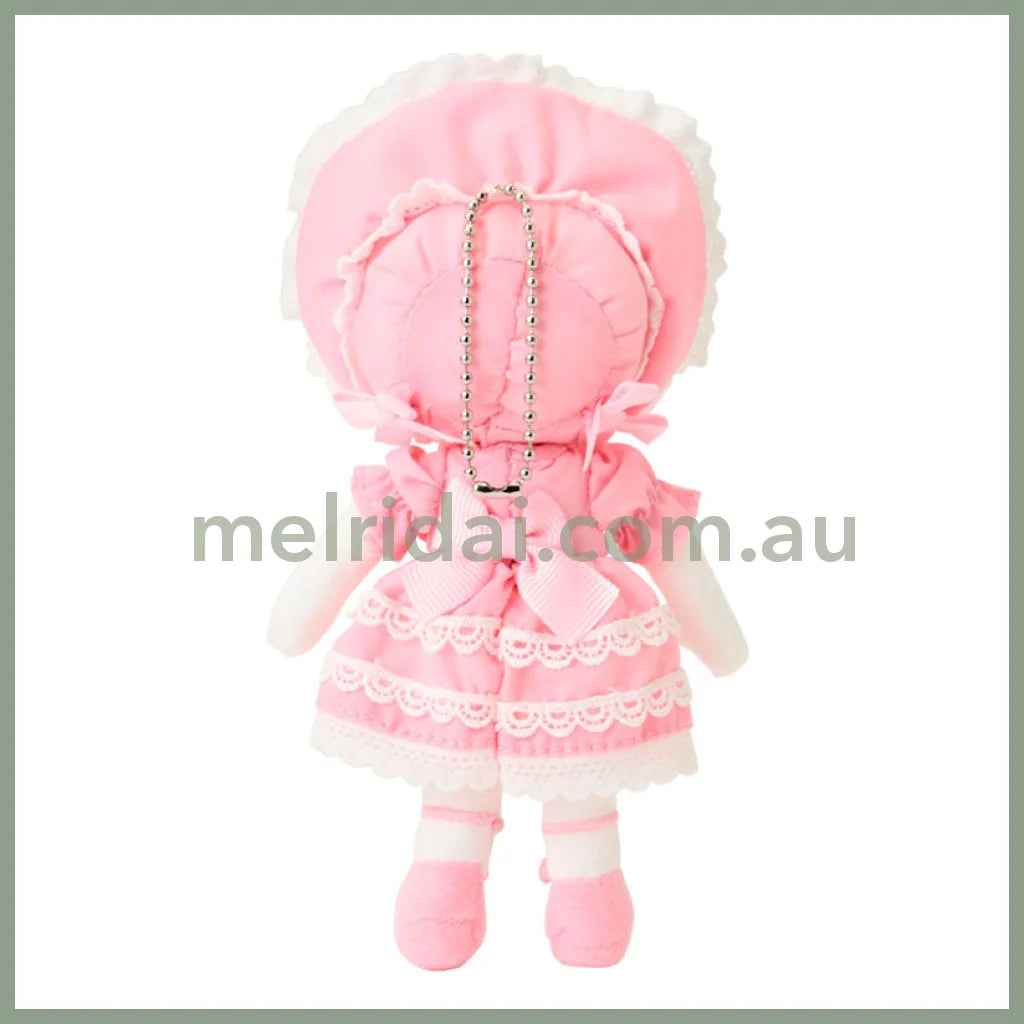 SANRIO | Hello Kitty Lolita Style Pink Lace Mascot Holder Bag Charm Plush Keychain 80×35×150mm (Sanrio Closet
