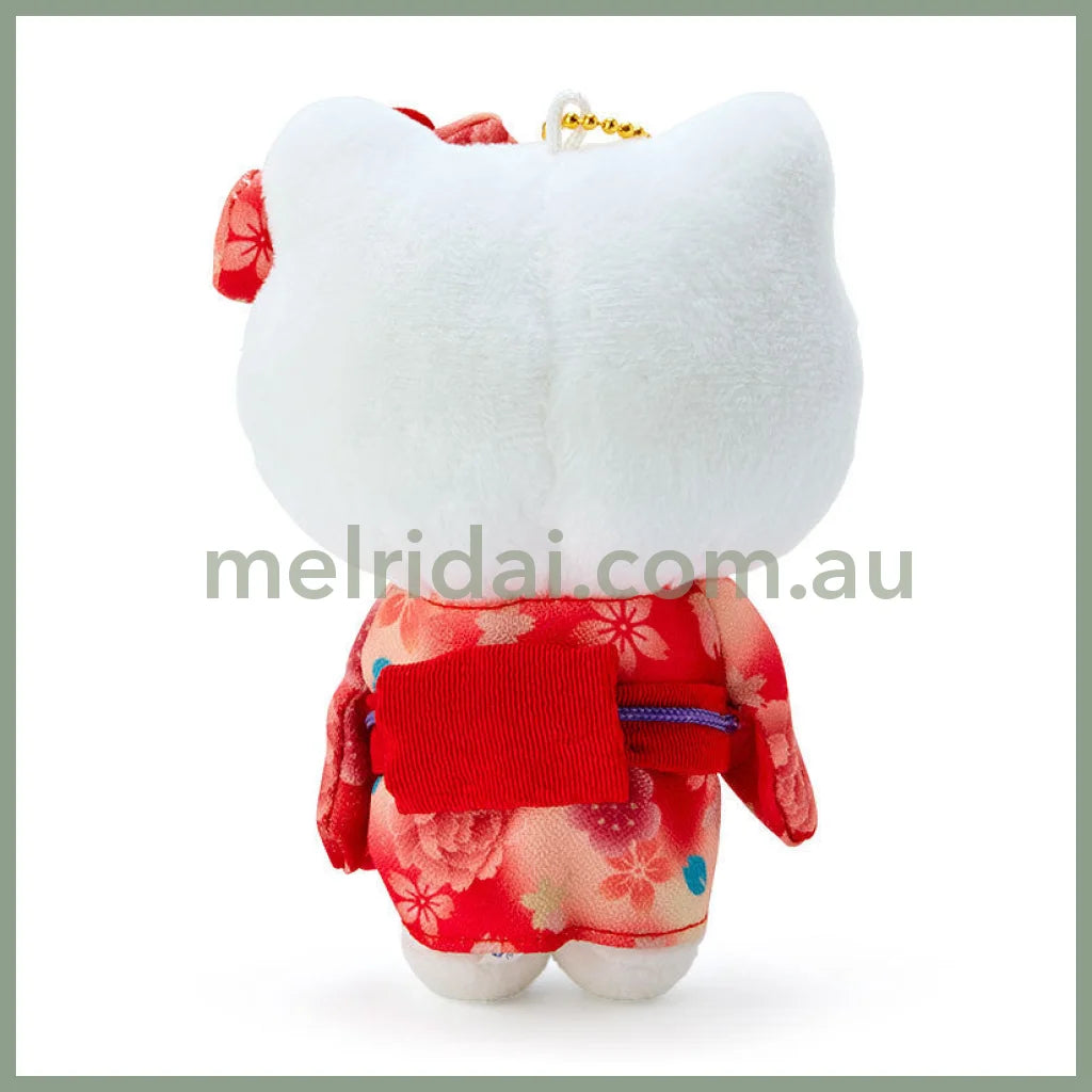 SANRIO | Hello Kitty Mascot Holder Bag Charm Plush Keychain 90×50×120mm (Gradation Sakura Kimono)
