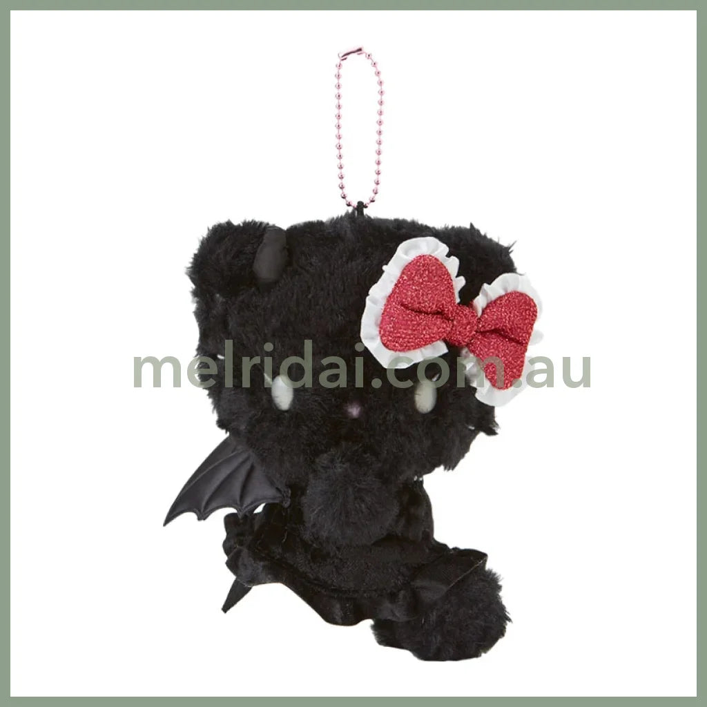 Sanrio | Hello Kitty Mascot Holder Keychain 14.5 X 11.5 6.8Cm (Angel Little Devil Design) (Black)
