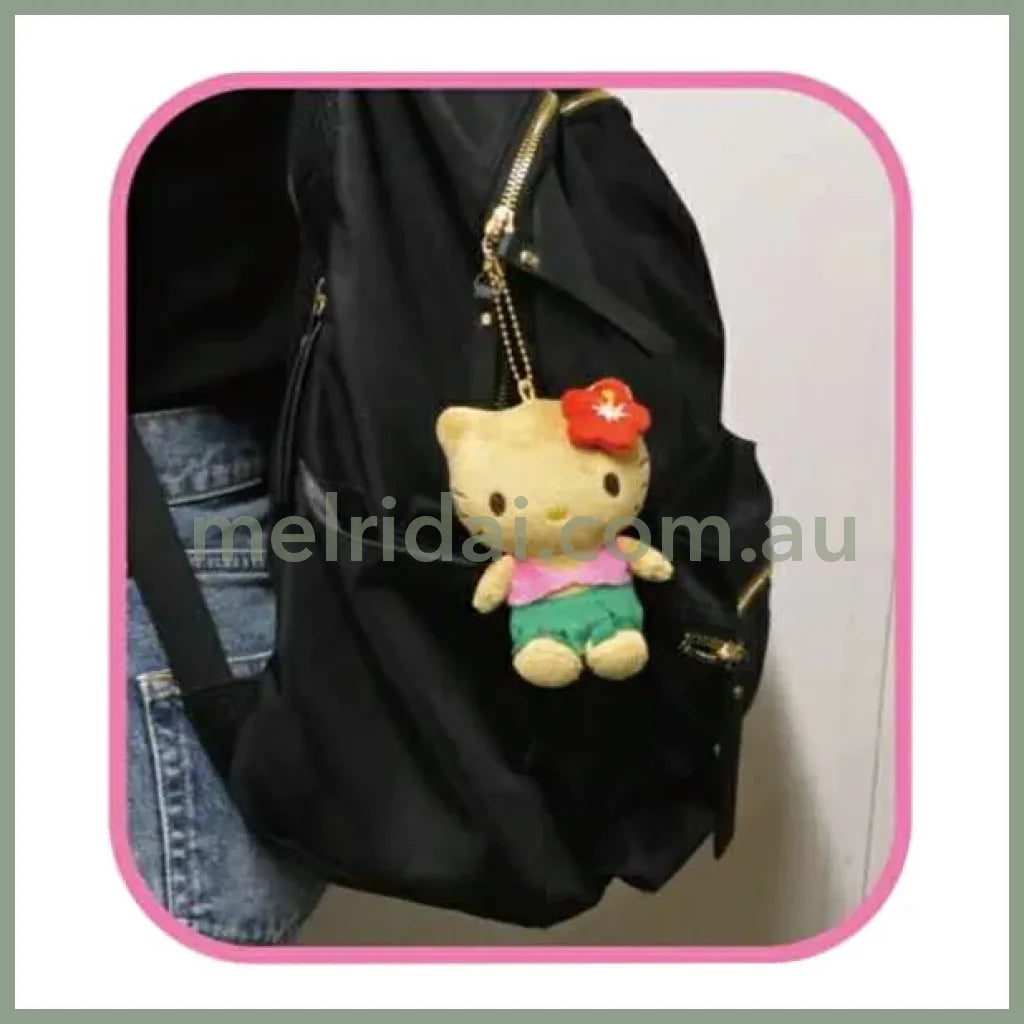 SANRIO | Hello Kitty Mascot Holder Plush Keychain Bag Charm H72×W100×D54mm (Tan Y2K)