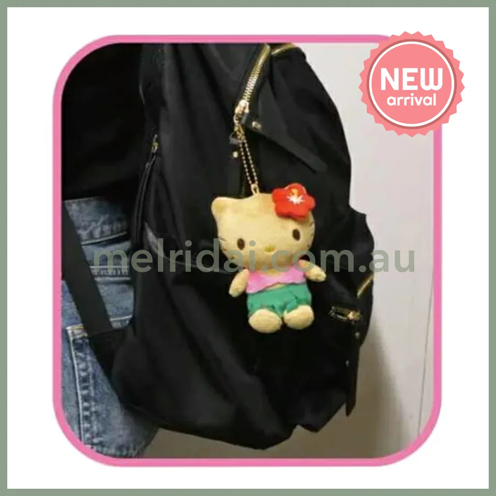 SANRIO | Hello Kitty Mascot Holder Plush Keychain Bag Charm H72×W100×D54mm (Tan Y2K)