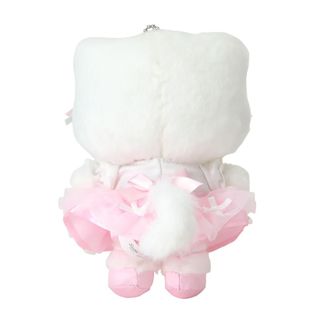 【Limite 1/customer】SANRIO | Hello Kitty Mascot Holder Plush Keychain 15.4 x 12.2 x 6.8cm (White Cat Ballerina)