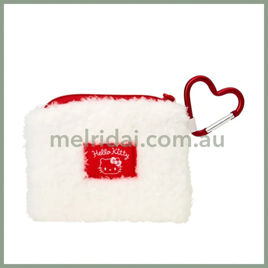 SANRIO | Hello Kitty Mascot Mini Pouch with Carabiner 110×15×85mm (Fluffy Face)