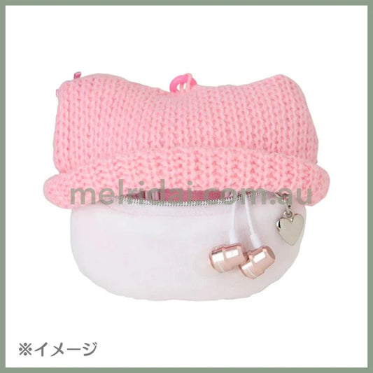Sanrio | Hello Kitty Mini Pouch Face Shape Ears Key Holder Plush Keychain W16.5×D7×H11Cm