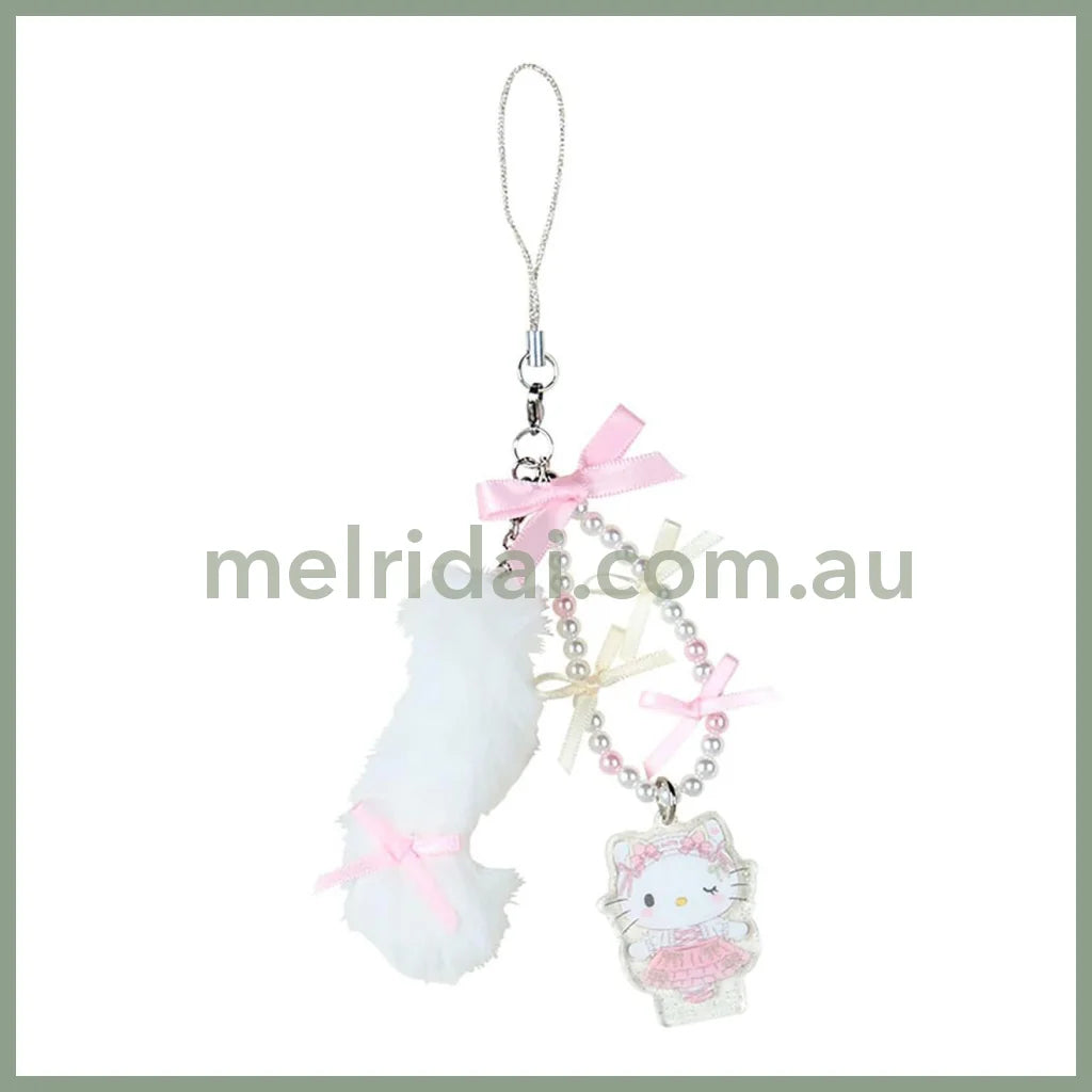SANRIO | Hello Kitty Phone Strap 18.2 x 9.8 x 2.2cm (White Cat Ballerina)