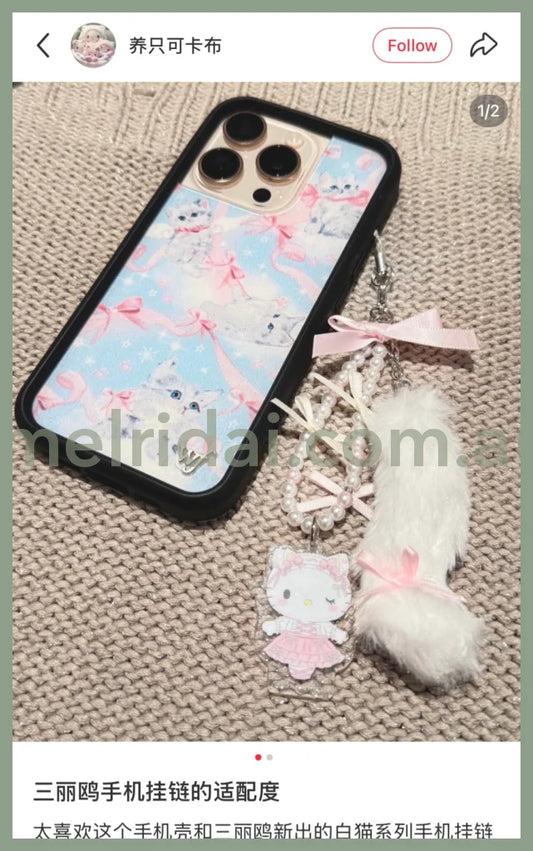 SANRIO | Hello Kitty Phone Strap 18.2 x 9.8 x 2.2cm (White Cat Ballerina)