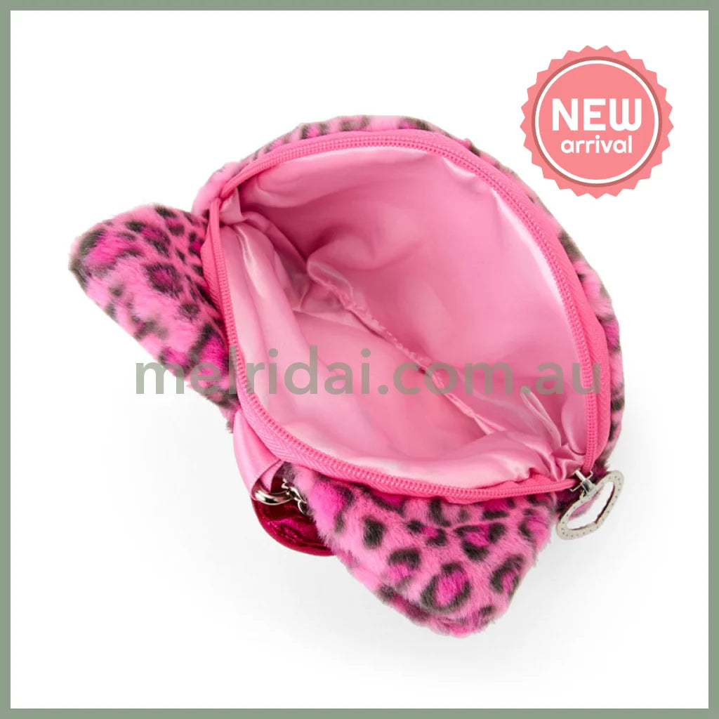 SANRIO | Hello Kitty Pink Face-shaped Pouch Bag Charm 130×20×110mm (Leopard Gal Cat)