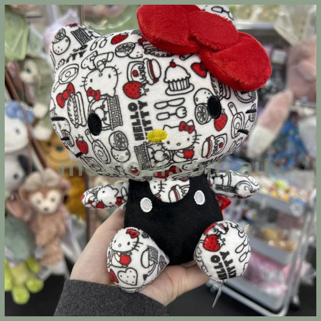 Sanrio | Hello Kitty Plush Doll 16×7.5×22Cm (50Th Anniversary) 日本三丽鸥 凯蒂猫 卡通黑白/彩色图案 玩偶/公仔(50周年限定) Red