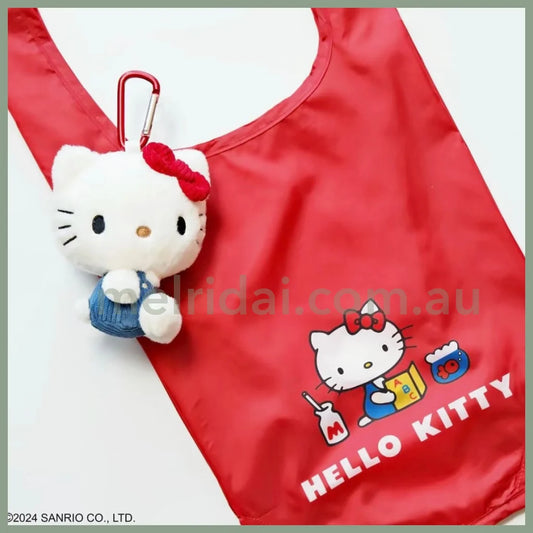 Sanrio | Hello Kitty Plush Eco Bag Carabiner Keychain H12×W11×D8Cm 日本三丽鸥 凯蒂猫购物袋/环保袋/登山扣挂件/包挂