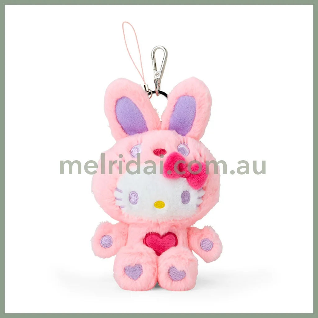 Sanrio | Hello Kitty Plush Keychain Mascot Holder Pink Ver. W11 X H16 D8 Cm (Colorful Bunny)