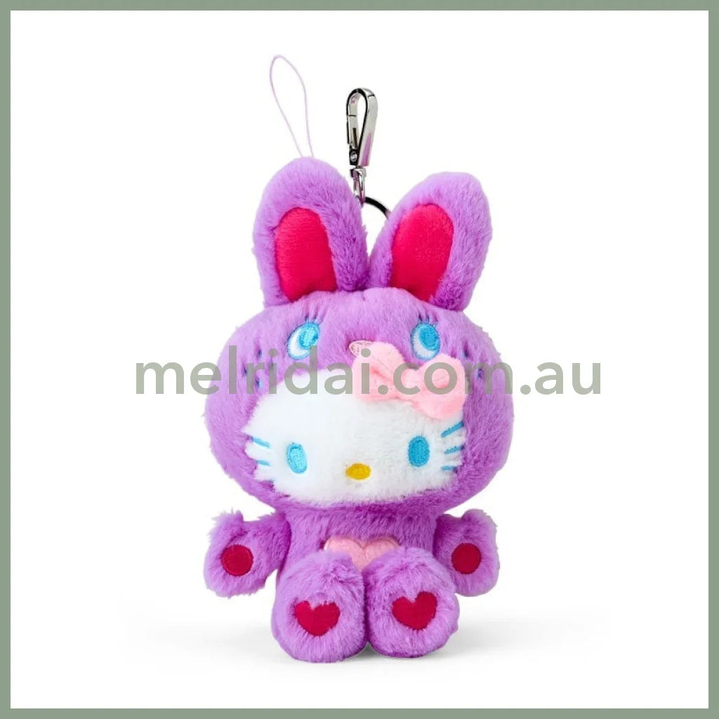 Sanrio | Hello Kitty Plush Keychain Mascot Holder Purple Ver. W11 X H16 D8 Cm (Colorful Bunny)