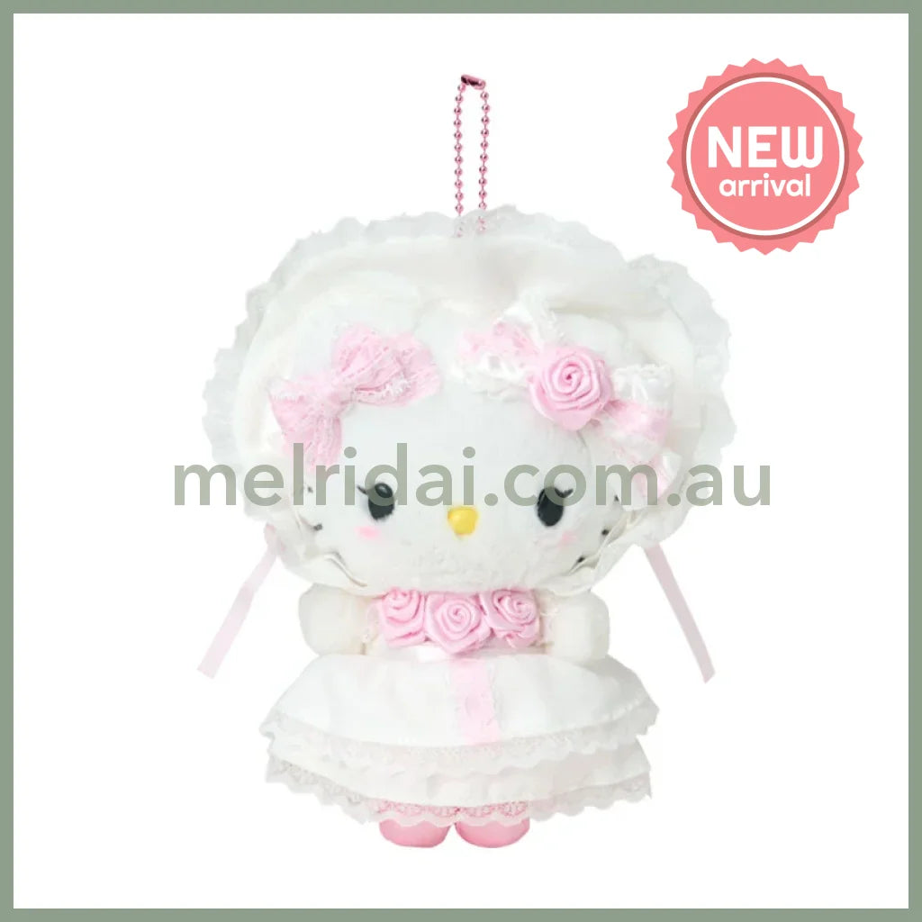 SANRIO | Hello Kitty Plush Mascot Holder Keychain Bag Charm 125×80×150mm (White Frill Design)