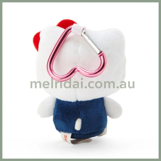 SANRIO | Hello Kitty Plush Mini Mascot Holder with Heart Carabiner Bag Charm 6×4×10cm