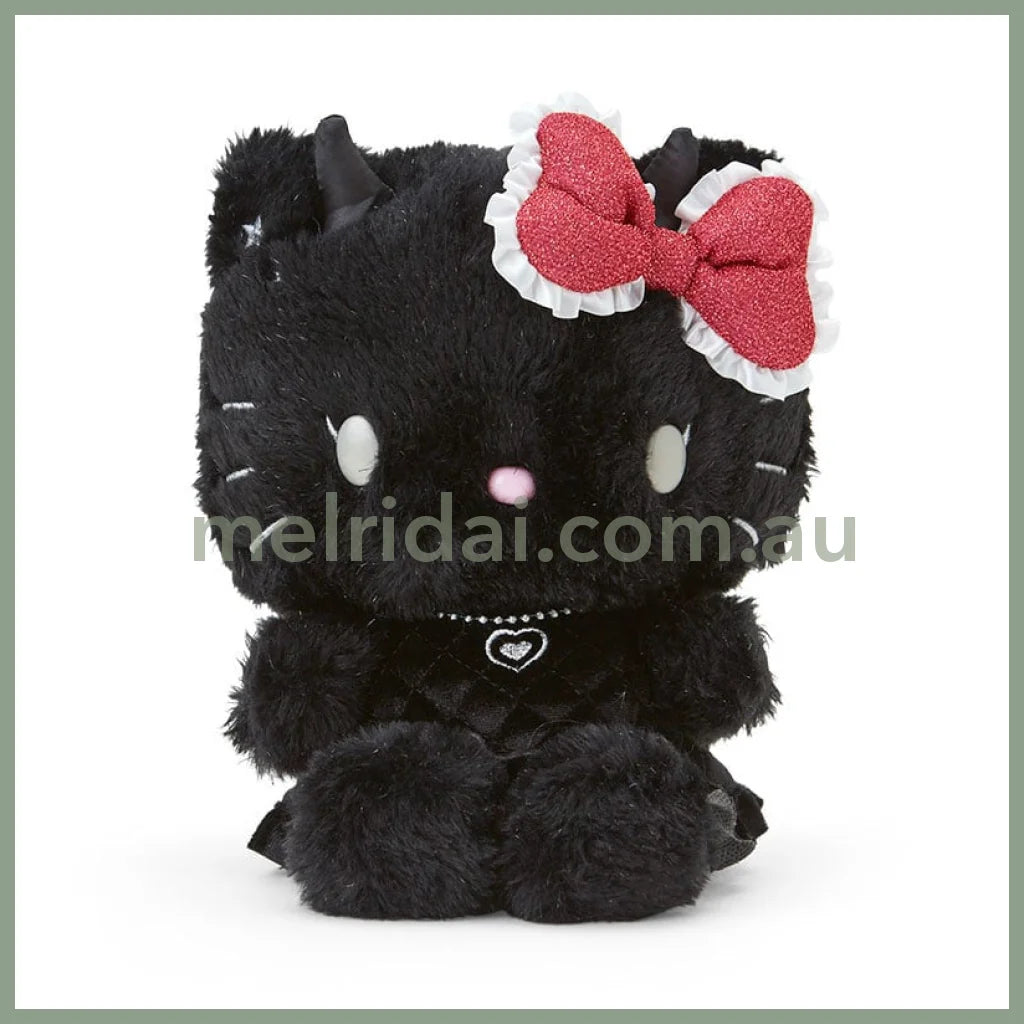 Sanrio | Hello Kitty Plush Toy 25.7 X 18.2 11.7Cm (Angel Little Devil Design) (Black) 小恶魔