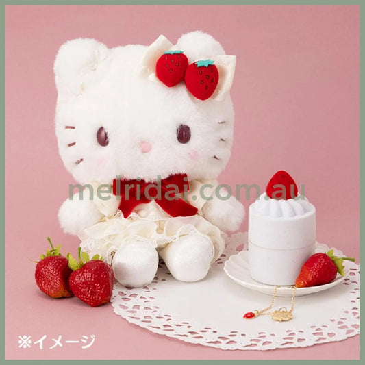 Sanrio | Hello Kitty Plush Toy W22×D10×H17Cm & Necklace 46Cm Gift Set (Shortcake)