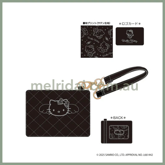 SANRIO | Hello Kitty Quilted Pass Case 105×150×40mm (Black Angel)