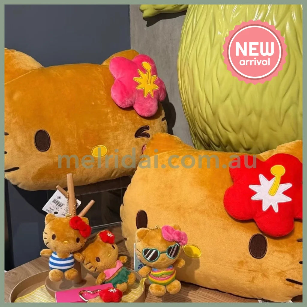 SANRIO | Hello Kitty Red Die cut Cushion Plush 430×330×110mm (Tan Swimsuit Party)