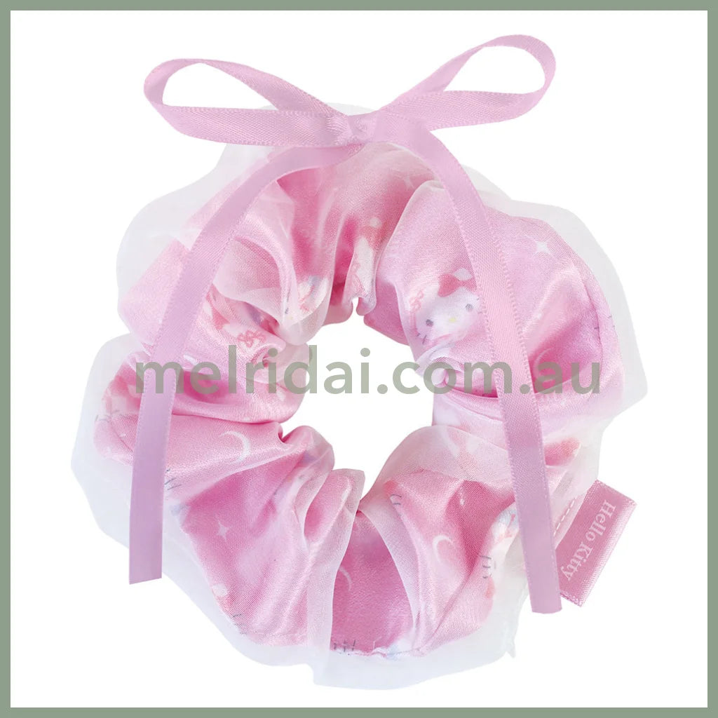 SANRIO | Hello Kitty Ribbon Layered Scrunchie Hair Accessory H108×W108mm (Balletcore)