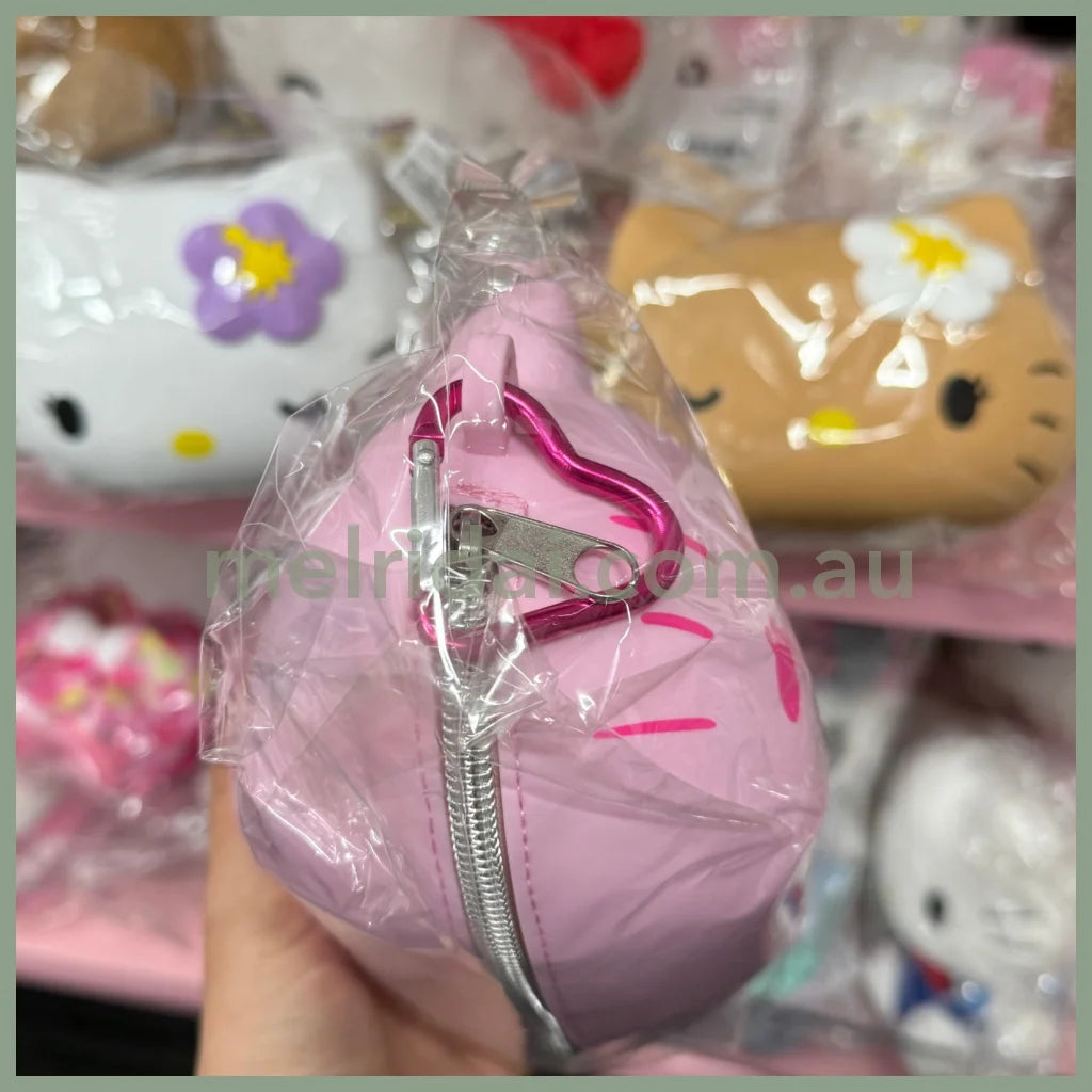 SANRIO | Hello Kitty Silicone Pencil Case Pouch with Heart Carabiner H130×W160×D100mm (Pink)
