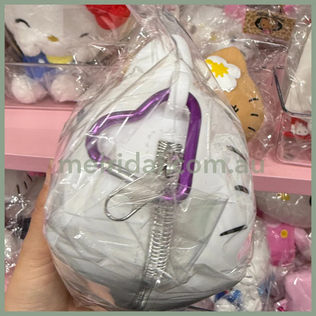 SANRIO | Hello Kitty Silicone Pencil Case Pouch with Heart Carabiner H130×W160×D100mm (White)