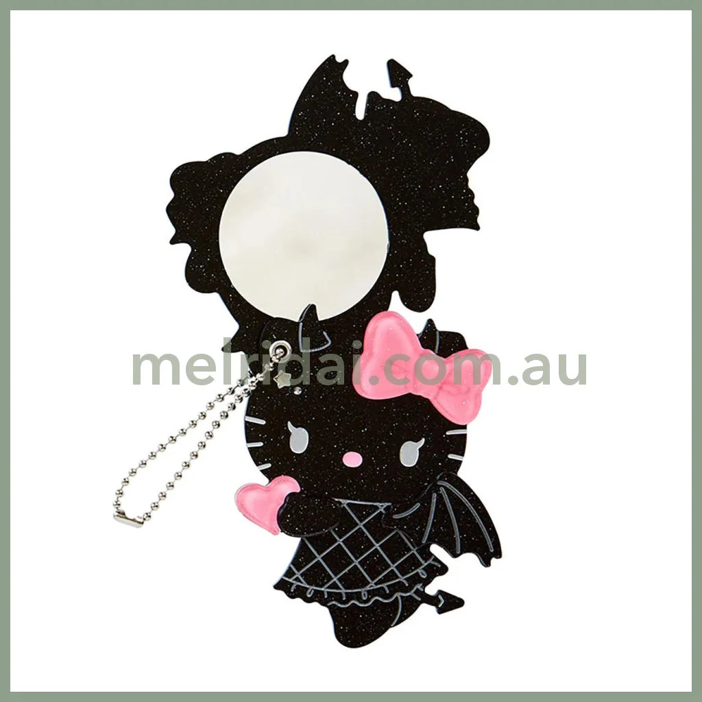Sanrio | Hello Kitty Slide Mirror Keychain 8.6 X 6.0 1.0Cm (Angel Little Devil Design) (Black) 小恶魔