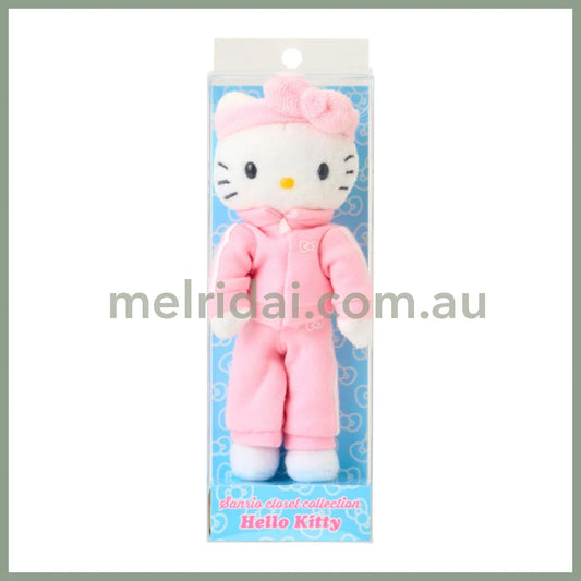 SANRIO | Hello Kitty Sporty Style Pink Mascot Holder Bag Charm Plush Keychain 80×35×150mm (Sanrio Closet Collection)