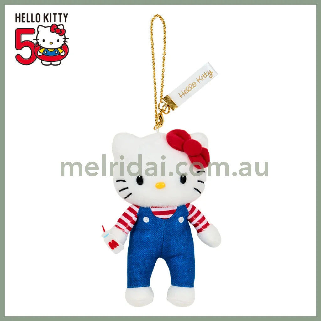SANRIO | Hello Kitty Style up Long Leg Mascot Holder / Plush Keychain / Bag Charm 15×7×17cm (50th Anniversary Hello