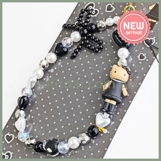 SANRIO | Hello Kitty Style-up Long Legged Phone Strap 124×72×11mm (Black)