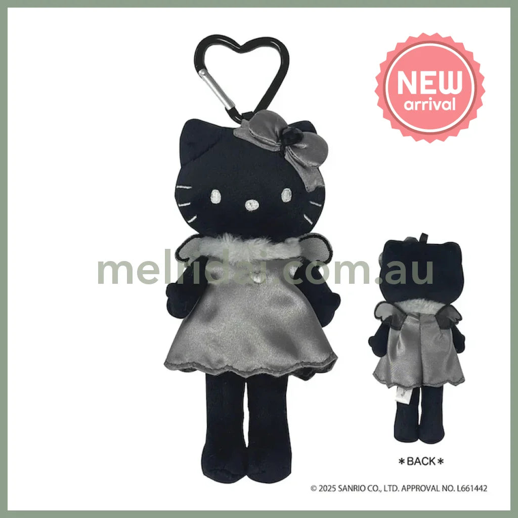 SANRIO | Hello Kitty Style Up Plush Keychain Bag Charm Mascot Holder 90x40x150mm (Black Angel)