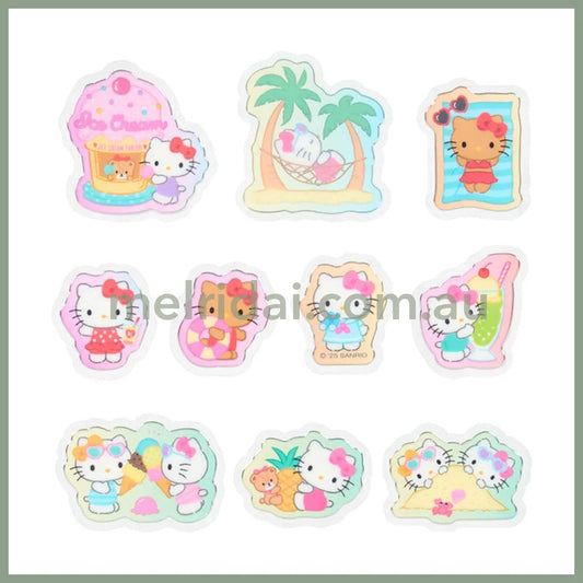 SANRIO | Hello Kitty Summer Stickers with Zipper Case 12.4 x 8.9 x 1cm (Cream Soda)
