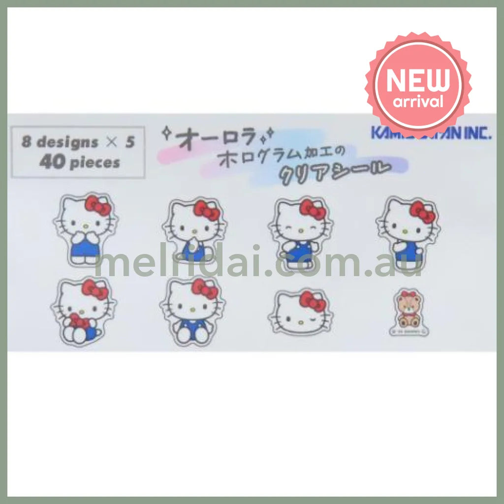 SANRIO | Hello Kitty & Tiny Chum Clear Stickers Aurora Hologram Flake 30×30mm