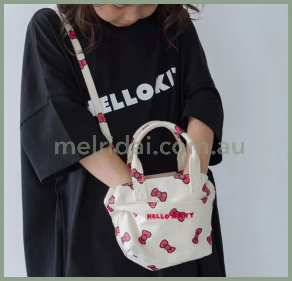 Sanrio | Hello Kitty Two-Way Shoulder Bag & Mini Tote For Kids/Adults (White)
