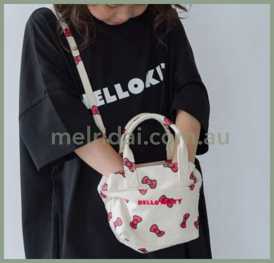Sanrio | Hello Kitty Two-Way Shoulder Bag & Mini Tote For Kids/Adults (White)