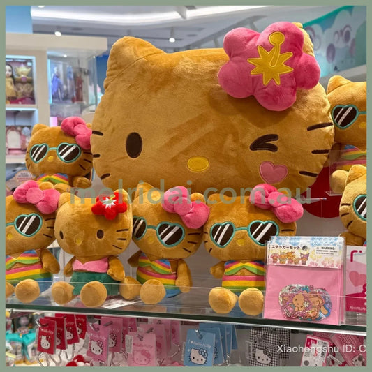 SANRIO | Hello Kitty Wink Die cut Cushion Plush 430×330×110mm (Tan Swimsuit Party)
