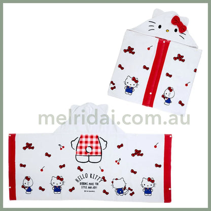 Sanrio | Hooded Towel 120×1×50Cm 日本三丽鸥 儿童连帽纯棉浴巾 速干保暖 凯蒂猫Hello Kitty