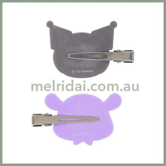 SANRIO | Kuromi & Baku Flocked Bangs Clip Set Hair Clip Set 60×11×38mm