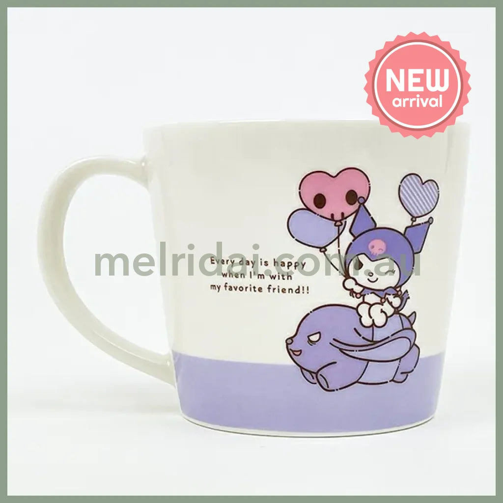 SANRIO | Kuromi Ceramic Mug Cup can be used in the microwave and dishwasher 80×Φ88mm (Milk Balloon)