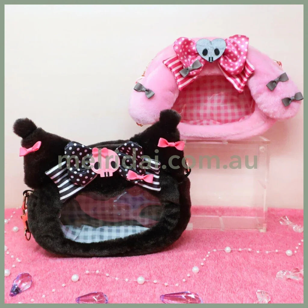 SANRIO | Kuromi Clear Window Pouch 15×20cm (My Melody 50th Anniversary & Kuromi 20th Anniversary/Black Pink Party)
