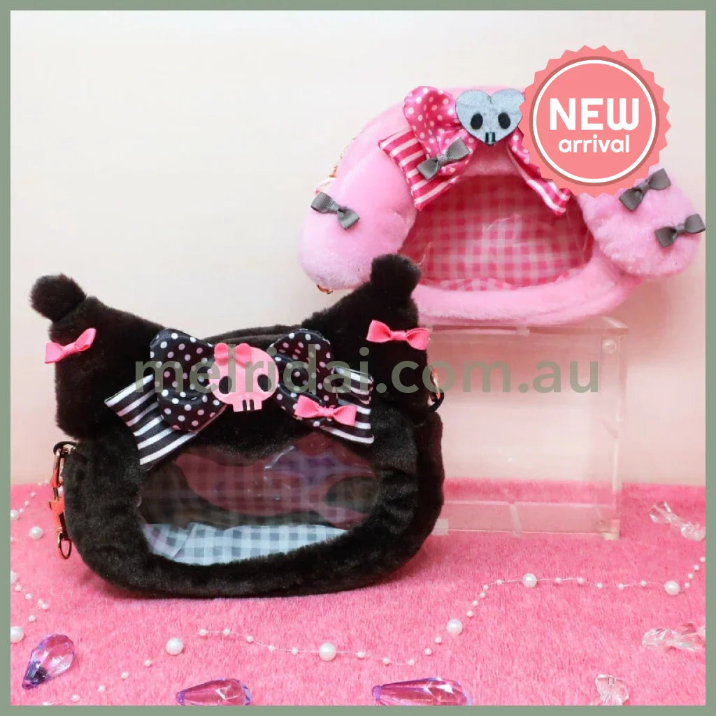SANRIO | Kuromi Clear Window Pouch 15×20cm (My Melody 50th Anniversary & Kuromi 20th Anniversary/Black Pink Party)