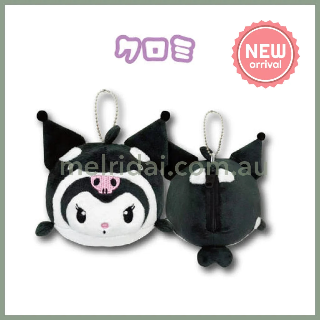 SANRIO | Kuromi Daifuku shaped Pouch Mascot Holder Plush Keychain Bag Charm H7.5×W10cm