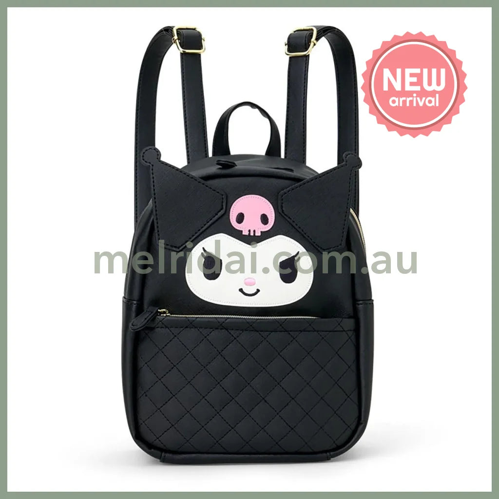 SANRIO | Kuromi Face-Shaped Backpack PU Leather 260 x 220 x 125mm