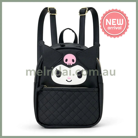 SANRIO | Kuromi Face-Shaped Backpack PU Leather 260 x 220 x 125mm